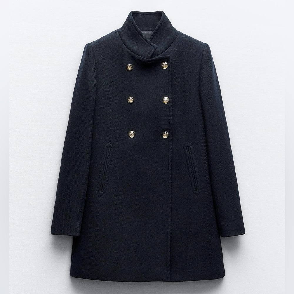 Women’s Wool OverCoat. Navy.
